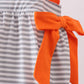 Orange Tennessee embroidery ruffle stripe bubble