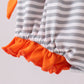 Orange Tennessee embroidery ruffle stripe bubble