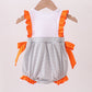 Orange Tennessee embroidery ruffle stripe bubble