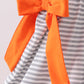 Orange Tennessee embroidery stripe ruffle dress