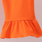 Orange Tennessee embroidery stripe ruffle dress