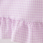 Purple Gingham Lace Ruffle Dress