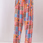 Orange floral patchwork bamboo women pants