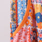 Orange floral patchwork bamboo women pants
