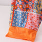 Orange floral patchwork bamboo women pants