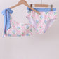 Blue bow floral women 2pc swimsuit