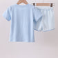 Blue Whale Embroidered Shorts Set