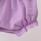 Purple Floral Smocked Bloomer Set