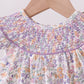 Purple Floral Smocked Bloomer Set