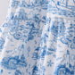 Blue beach sea smocked women dress