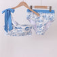 Blue beach sea women swimsuit set