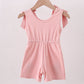 Pink character embroidery jumpsuit