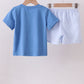 Blue Crab Embroidered Seersucker Shorts Set