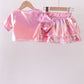 Pepper Pink sequin bow skort set