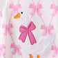 Pink Bow Goose Applique Bubble