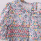 Summer garden smocked ruffle dress