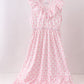 Pink bow ruffle tiered dress