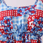 Red floral print 2pc swimsuit