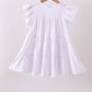 White fireworks sequin tiered ruffle dress