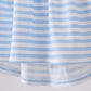 Red flag smocked stripe ruffle shorts set