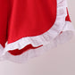 White smocked jacquard ruffle shorts set