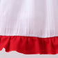 White smocked jacquard ruffle dress