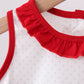 Red star applique ruffle bloomer set