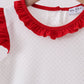 Red star applique ruffle dress