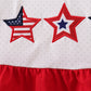 Red star applique ruffle dress