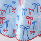 Blue bow smocked ruffle shorts set