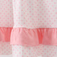Pink bow smocked dot ruffle dress