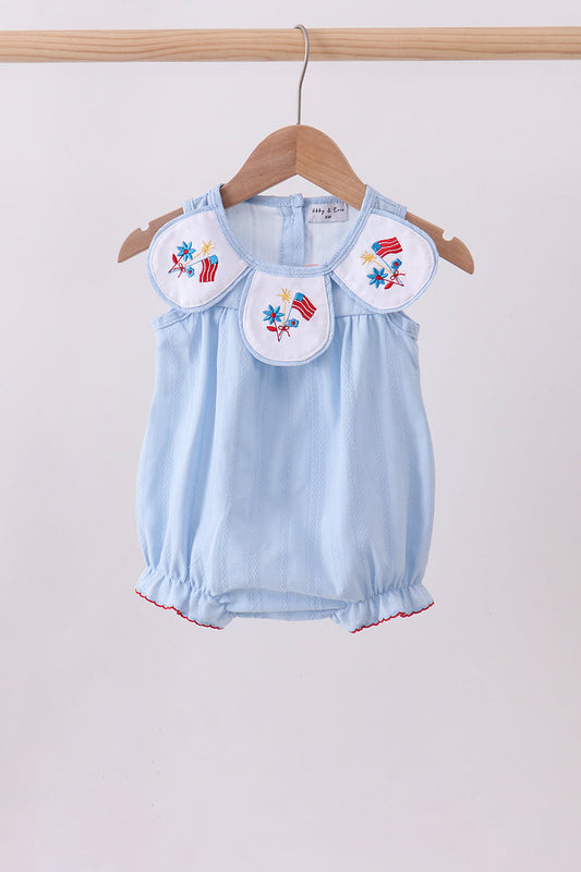 Blue jacquard embroidery bubble