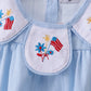 Blue jacquard embroidery bubble