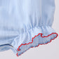 Blue jacquard embroidery bubble