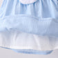 Blue jacquard embroidery bloomer set