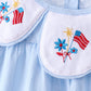 Blue jacquard embroidery bloomer set