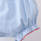 Blue jacquard embroidery bloomer set