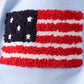 Blue god bless America flag french knot ruffle bloomer set