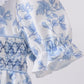 Blue rose smocked bloomer set