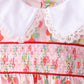 Pink strawberry smocked bloomer set