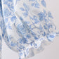 Blue rose smocked ruffle dress (length 41.33in)