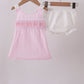 Pink bow smocked bloomer set