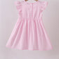 Pink bow smocked ruffle dress