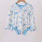 Blue farm print rashguard