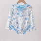 Blue farm print rashguard
