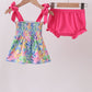 Tropical floral smocked bloomer set