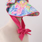 Tropical floral ruffle bow bonnet