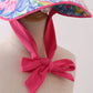 Tropical floral ruffle bow bonnet