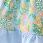 Green lemon smocked ruffle dress