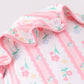 Blush floral ruffle bow bonnet